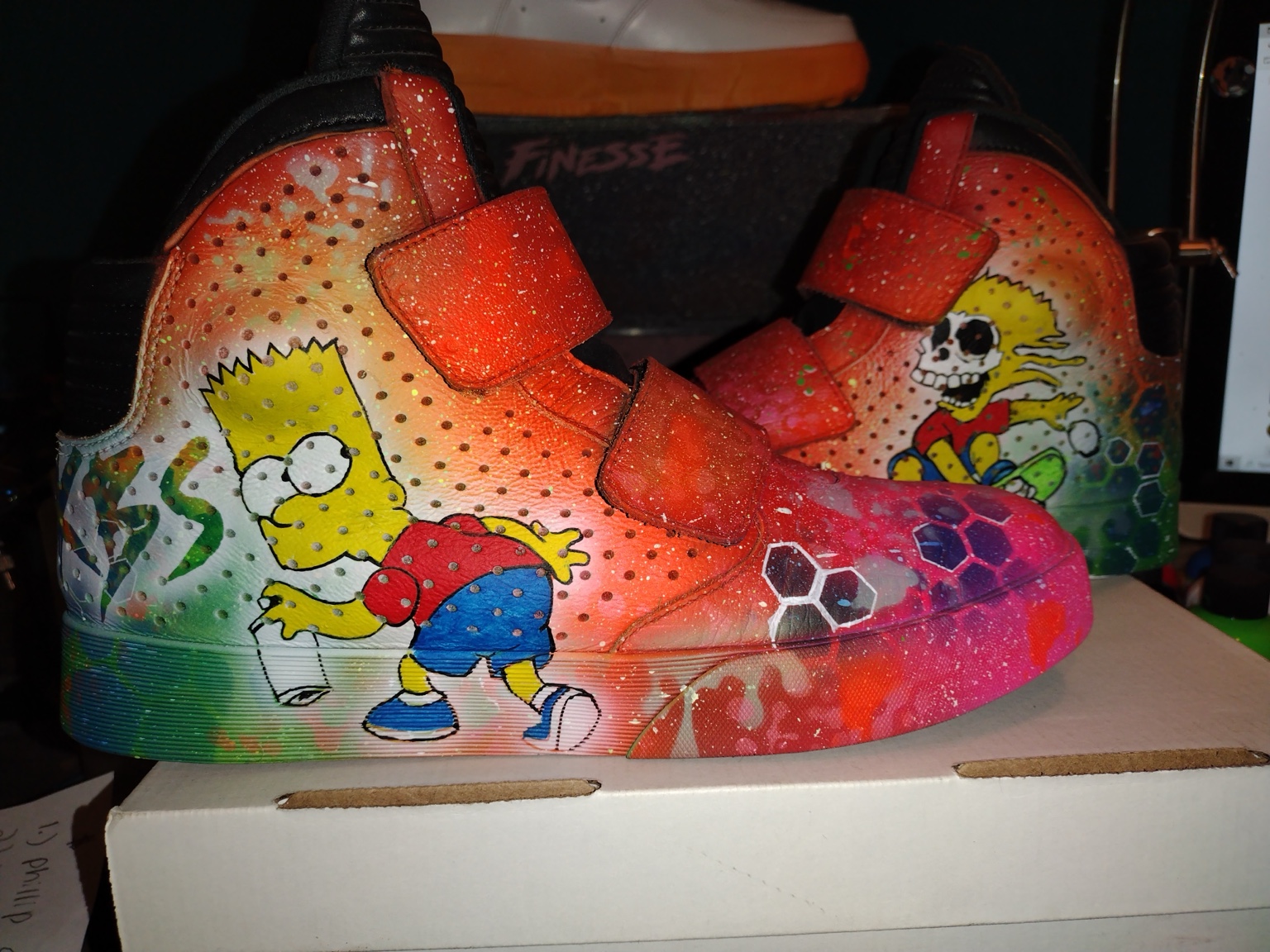 Hand painted cartoon high tops