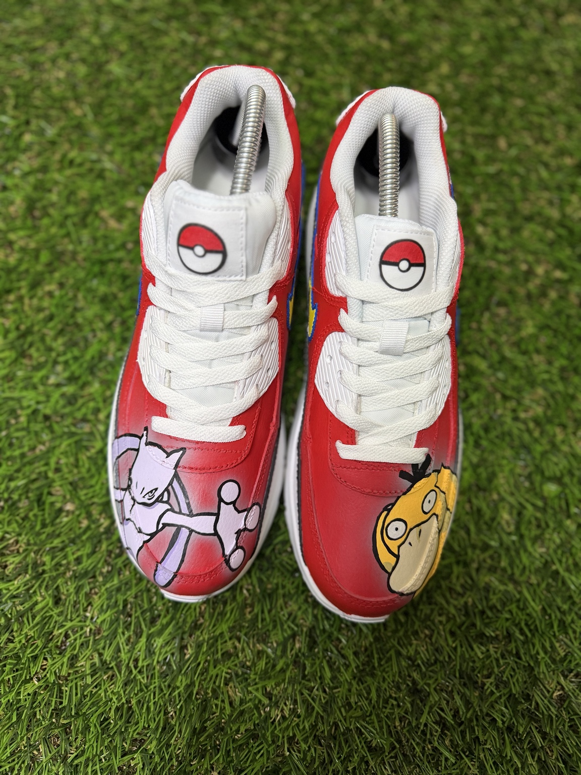 Red Pokémon themed custom sneakers